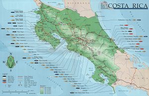 Costa Rica Surf Map